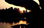 a photograph of the sunset over the Ping river.